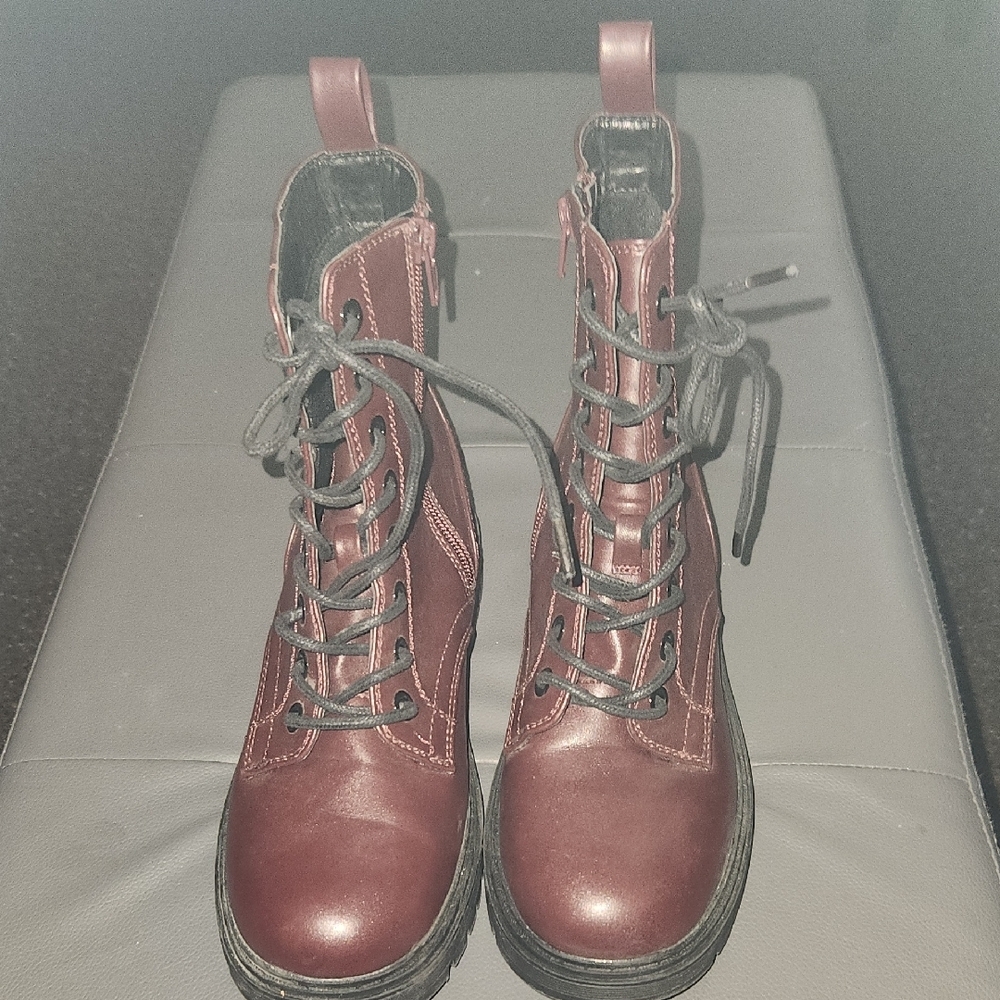 Kohl's Burgundy Combat Boots